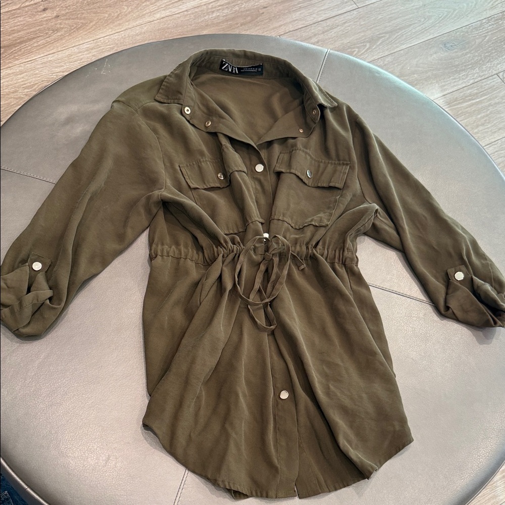 Zara Olive Green Mini Dress